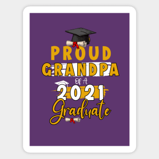 Proud grandpa of a 2021 graduate shirt funny graduate for boys and girls and student who study in university and high school Sticker